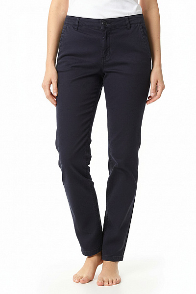 TOMMY HILFIGER Dámské Bavlněné Tmavě Modré Chino Volnočasové Rovné Kalhoty S Kapsami Vel. L