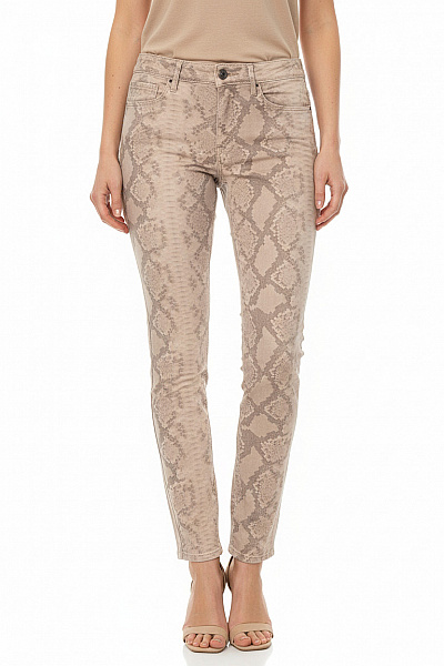 Guess Dámské Bavlněné Džíny Skinny Béžové Hadí Potisk Ležérní Strečové Velikost 26