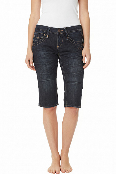 FREEMANT.PORTER Dámské Bavlněné Riflové Kraťasy Tmavě Modré Se Zipem Velikost EU 26