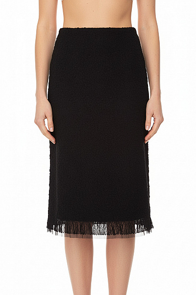 Gerard Darel Dámská černá Akrylová Pouzdrová Sukně Elegantní Midi Rovná Velikost EU 38