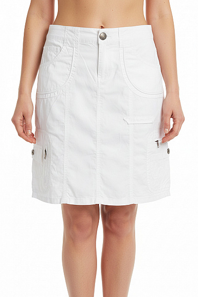 Street One Bílá Bavlněná Cargo Sukně Mini S Kapsami Vel. EU 34