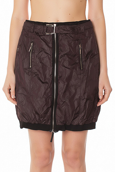 AIRFIELD Dámská Tmavě Fialová Krátká Balonová Sukně Se Zipem A Kapsami Vel. 38
