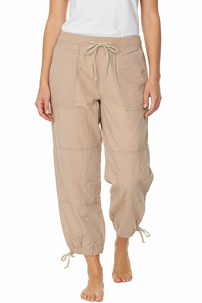 InWear Dámské Bavlněné Tříčtvrteční Volnočasové Kalhoty S Kapsami Béžové Velikost M
