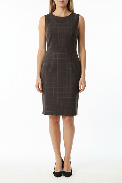 Hobbs Dámská Vlněná Pouzdrová Sukně Hnědá Károvaná Business Ke Kolenům Vel. 40