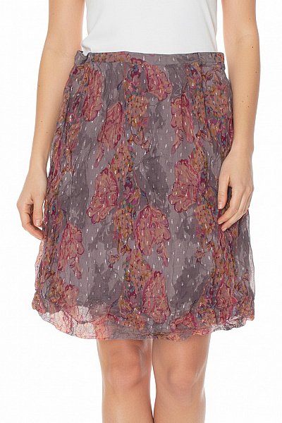 NOA NOA Viskózová Sukně šedá Květinová Vzorovaná Průsvitná Krátká Vel. M