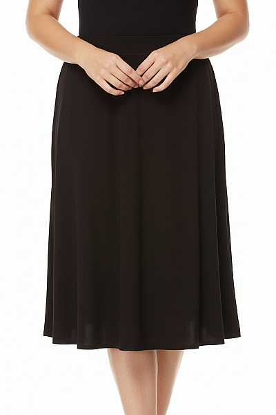Marks & Spencer Dámská Polyesterová černá áčková Sukně Elegantní Ke Kolenům Velikost EU 14