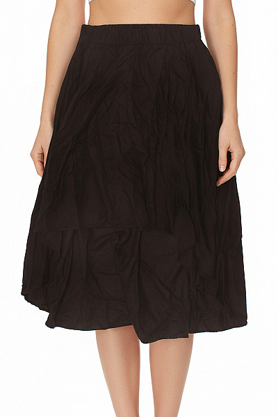 ZARA Dámská černá Maxi Sukně Volná Vrstvená S Gumou V Pase Vel. EU XS