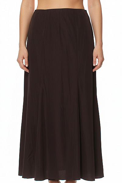 Vera Mont Dámská Polyesterová Dlouhá Rozšířená Elegantní Hnědá Sukně Velikost 40