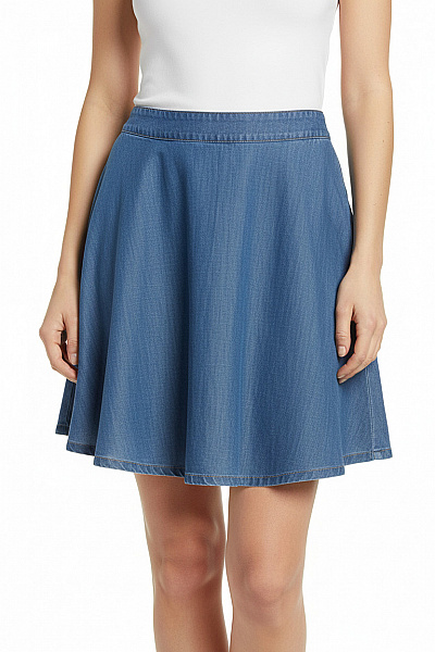 Hollister Dámská Modrá Lyocellová áčková Krátká Džínová Sukně Vel. L