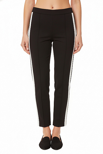 ZARA Dámské černé Kalhoty S Bílým Pruhem Volnočasové Vel. S