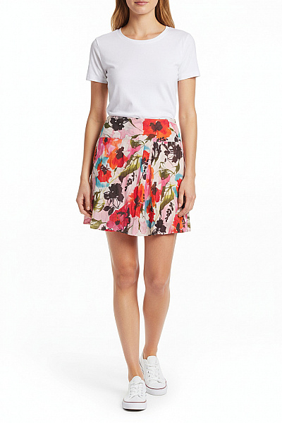 PROMISS Dámská Bavlněná Květovaná Letní Mini Sukně Vel. 48