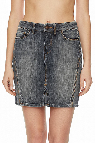 MANGO Dámská Džínová Sukně Modrá S Kapsami A Rozparkem Ke Kolenům Velikost 34