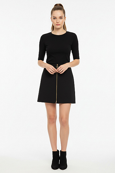 Warehouse Černá Mini áčková Sukně Se Zipem Velikost EU 34