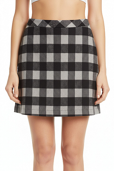 S.OLIVER Vlněná Kostkovaná Mini Sukně černobílá Velikost UK 12