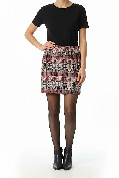 S.OLIVER Krátká Vzorovaná Sukně S Kapsami A Zipem Vel. UK 10