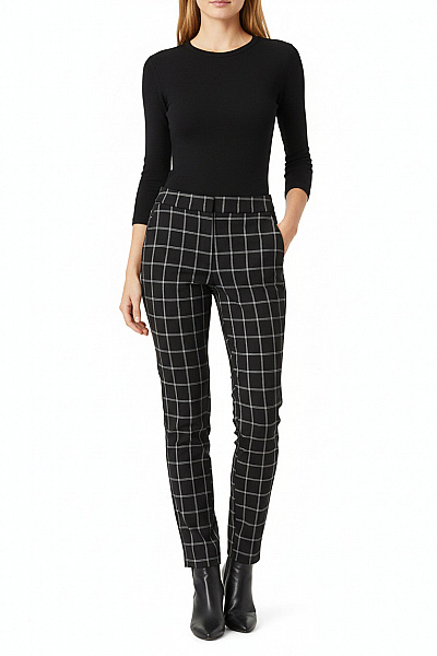 ZARA Dámské Kostkované Kalhoty Dlouhé Volnočasové černé Vel. Xs