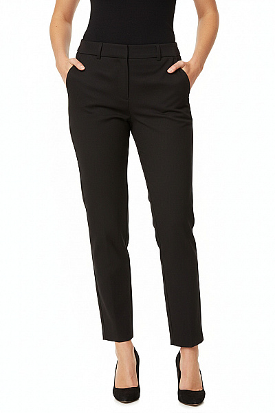 ZARA Dámské Elegantní černé Kalhoty S Vysokým Pasem Polyesterové Velikost S