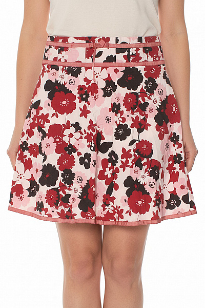 Zabaione Dámská Bavlněná Květovaná áčková Letní Krátká Sukně S Mašlí Vel. L