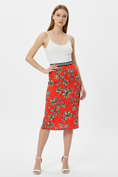 Lascana Dámská červená Květinová Sukně Maxi S Potiskem Velikost EUR38