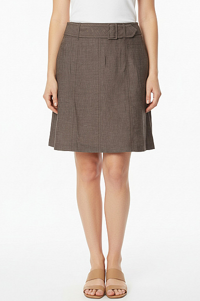 Coast Hnědá áčková Sukně S Páskem Ke Kolenům Elegantní Business Velikost M
