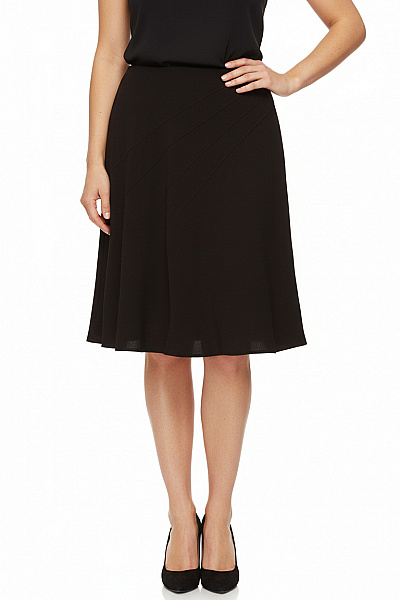 Marks & Spencer Dámská černá áčková Sukně Ke Kolenům Elegantní Polyesterová Velikost UK 20