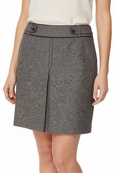 Dámská Vlněná Sukně šedá Elegantní Business Rovná Ke Kolenům Velikost 42