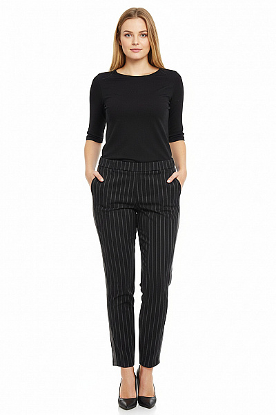 ZARA Dámské Pruhované Kalhoty Elegantní S Lampasem Velikost M