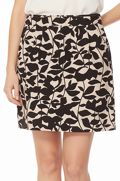 HALLHUBER Bavlněná Vzorovaná černobílá áčková Mini Sukně S Kapsami Vel. 38