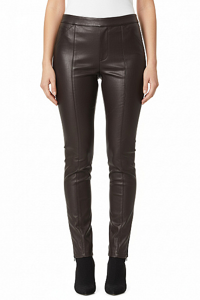 ZARA Koženkové Kalhoty Dlouhé úzké černé Volnočasové Velikost L