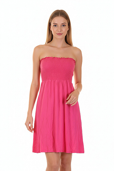 HALLHUBER Růžové Viskózové Dámské šaty Bez Rukávů Smock Letní Volnočasové Krátké Jednobarevné Vel. S