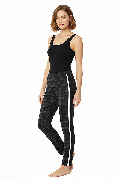 ZARA Dámské Kostkované Kalhoty S Lampasem Velikost S