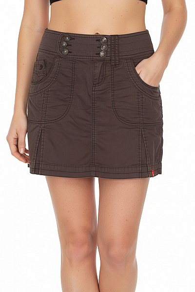 Esprit Dámská Hnědá Mini Sukně S Kapsami A Vysokým Pasem Vel. 30