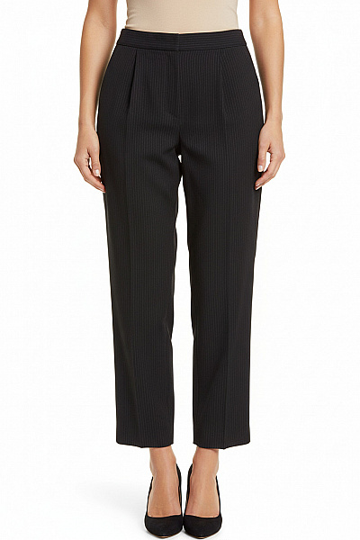 ZARA Dámské Elegantní Pruhované Dlouhé Kalhoty černé Velikost L