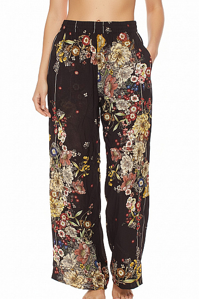 ZARA Dámské Kalhoty Květované Volné široké Letní Vel. S