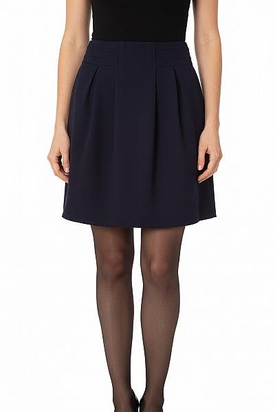 Esprit Dámská Tmavě Modrá Polyesterová Krátká áčková Sukně S Vysokým Pasem Vel. 36