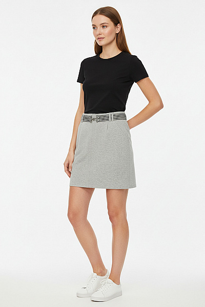 S.OLIVER Dámská šedá Pouzdrová Sukně S Páskem A Kapsami Vel. 38