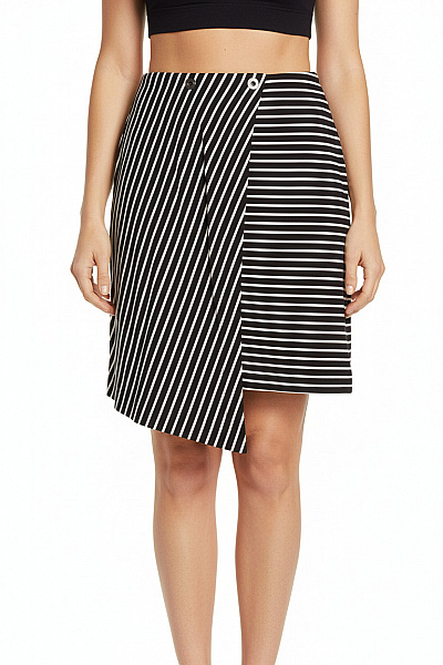 Esprit Dámská Pruhovaná Zavinovací Asymetrická Sukně černobílá Vel. L