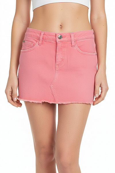 Miss Sixty Dámská Bavlněná Mini Džínová Sukně Růžová Krátká Letní S Kapsami Velikost S