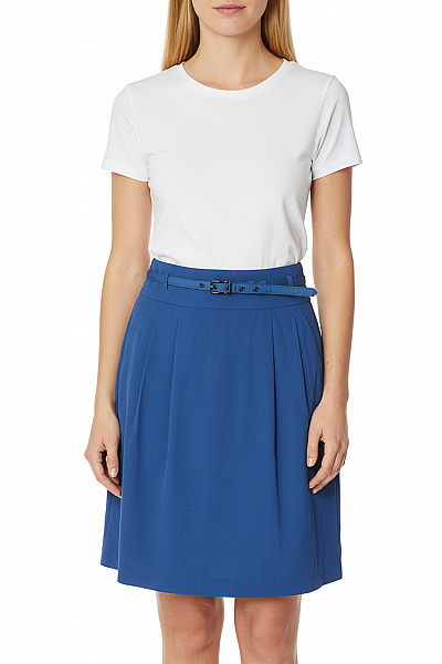 STRENESSE Dámská Viskózová Pouzdrová Modrá Sukně Business Ke Kolenům S Páskem Vel. 34