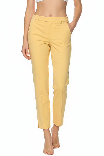 ZARA Dámské žluté Kalhoty Volnočasové Elegantní S Kapsami Rovné Vel. 34