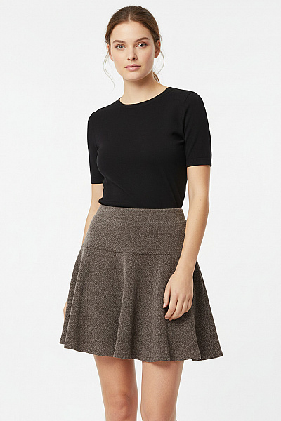 Esprit Dámská Polyesterová Krátká áčková Sukně šedá Třpytivá Velikost M