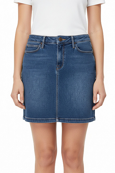 Lee  Dámská Bavlněná Pouzdrová Džínové Mini Sukně Modré S Kapsami Vel. 29