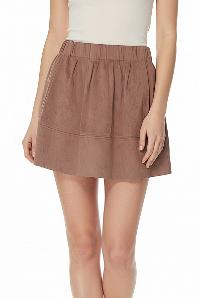 Moves Dámská Polyesterová Hnědá Nabíraná Mini Skater Sukně S Pružným Pasem Velikost 36