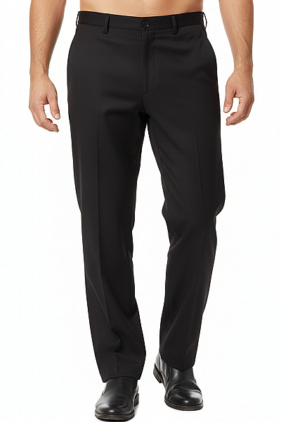 LINDBERGH Pánské Oblekové Kalhoty černé Rovné Elegantní Business Látkové Vel. 46