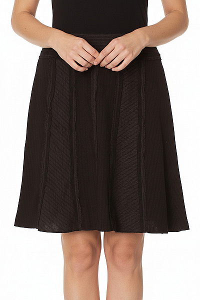 Dámská černá áčková Sukně Midi S Pružným Pasem Velikost 12R