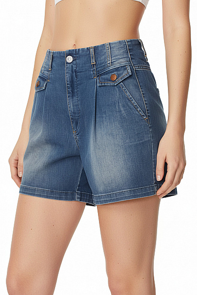 MANGO Dámské Riflové Kraťasy S Vysokým Pasem A Kapsami Retro Vel. 38