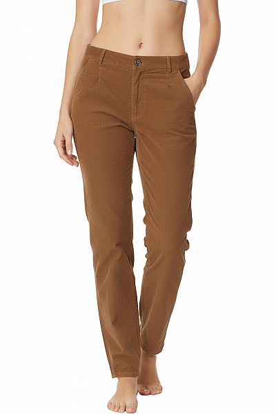 MANGO Dámské Manšestrové Volnočasové Kalhoty Hnědé S Kapsami Vel. 36
