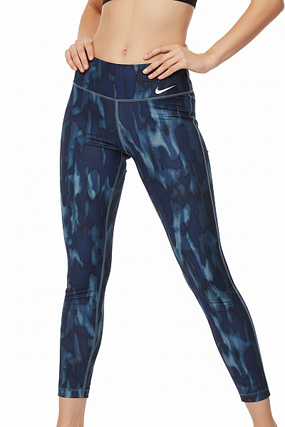 Nike Dámské Modré Sportovní Legíny S Potiskem Na Cvičení Velikost S