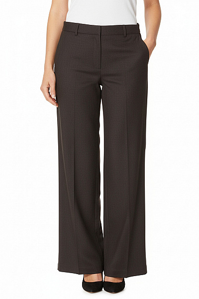 InWear Dámské Tmavě šedé Oblekové Kalhoty široké Rovné Elegantní Vel. 40