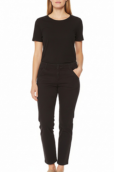 InWear Dámské Bavlněné černé Ležérní Cargo Kalhoty S Kapsami Nad Kotníky Vel. 40